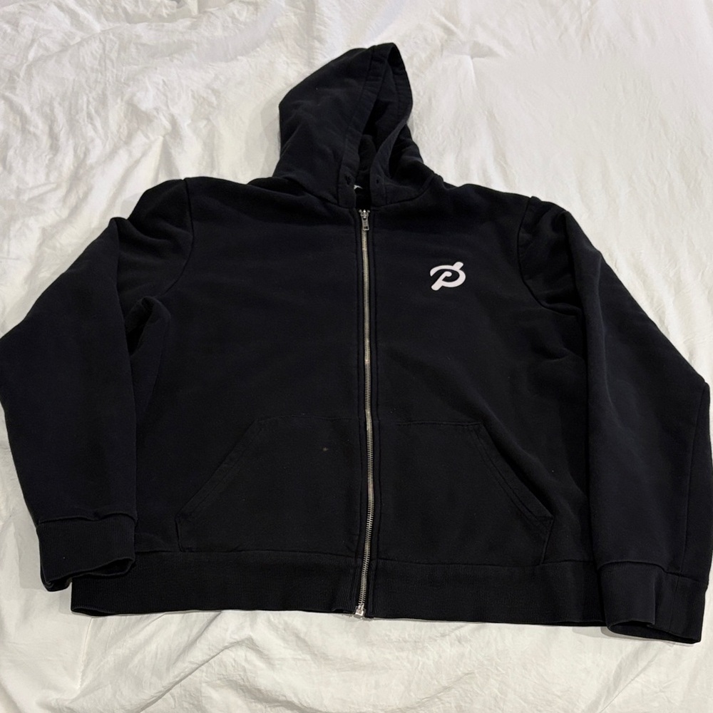 Peloton Black Hoodie with White Logo